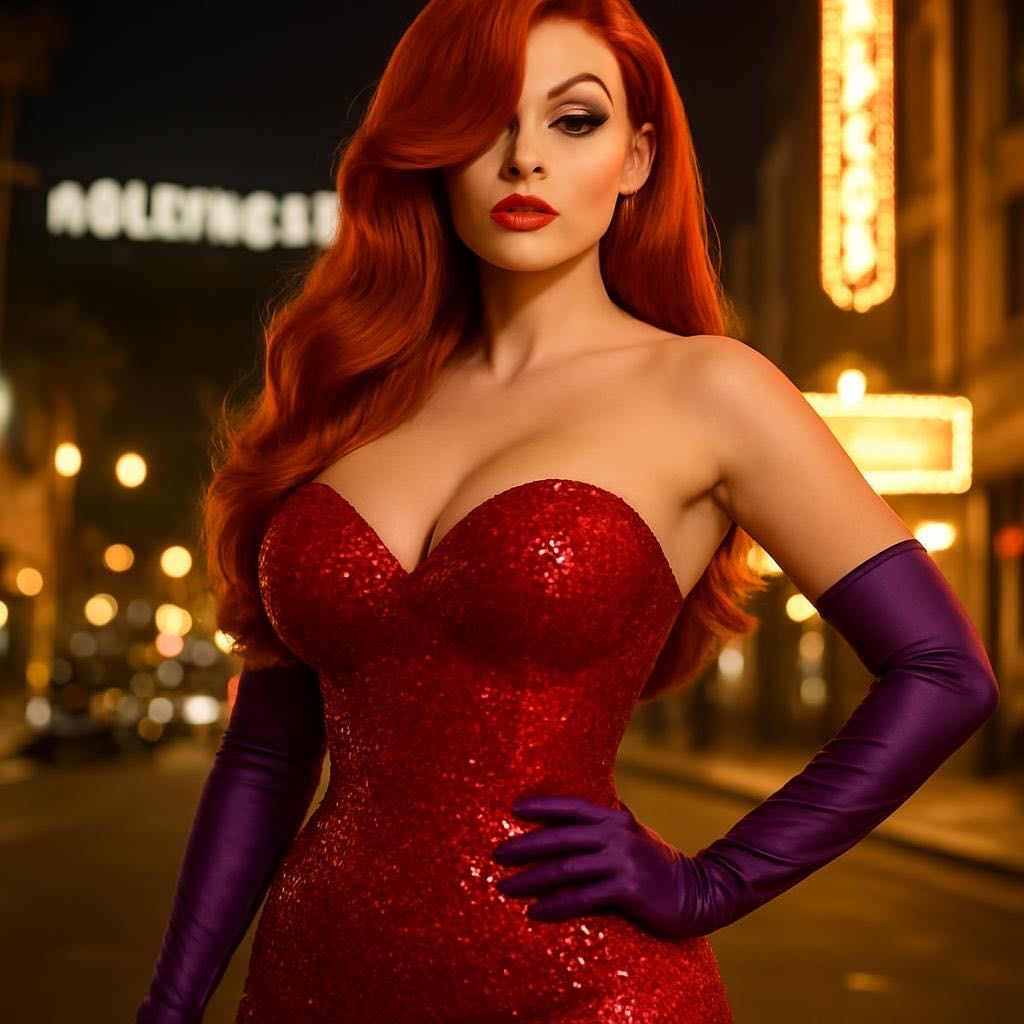 The boy who tried to a woman in a red dress